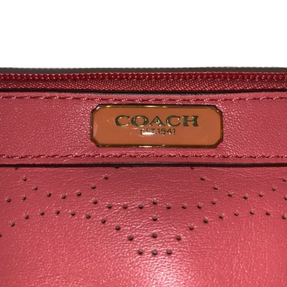 NWT pink Coach wristlet leather